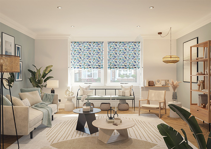 Palm Beach Faux Silk, Cool Water - Twist&Fit Roman Blind - Image 8